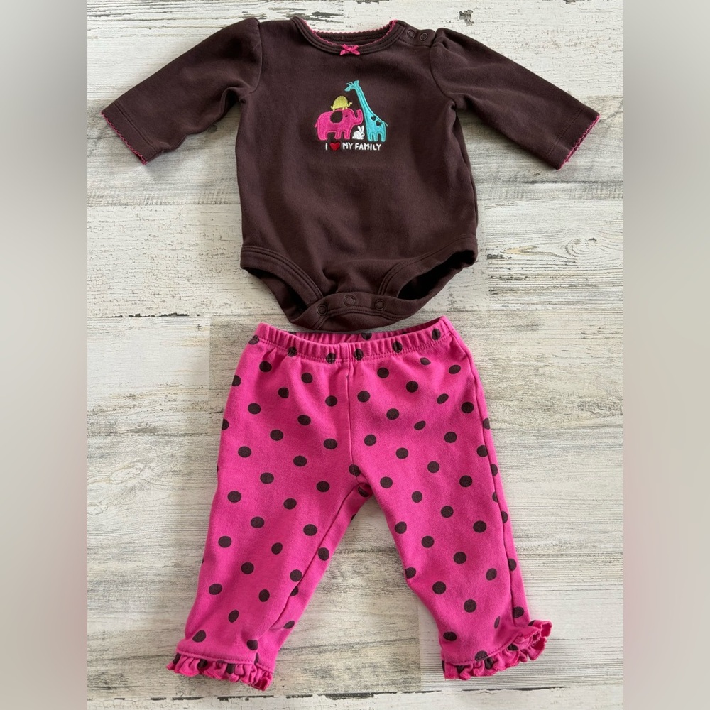 3/$9 - Carter’s Girls 2 Piece Pant Set Size 3 months